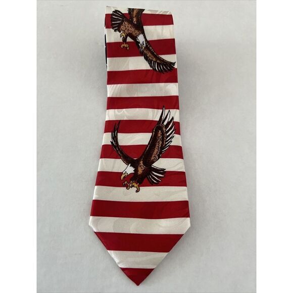 Fratello American Flag Bald Eagle Men’s Tie Necktie Patriotic 58.25”x3.5” - Picture 5 of 6